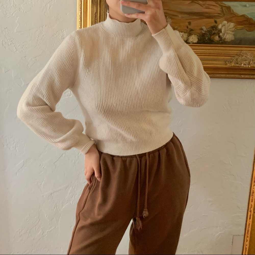 Zara white turtle neck sweater